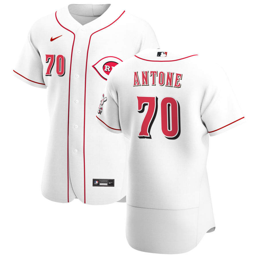 Cincinnati Reds #70 Tejay Antone Men Nike White Home 2020 Authentic Player MLB Jersey